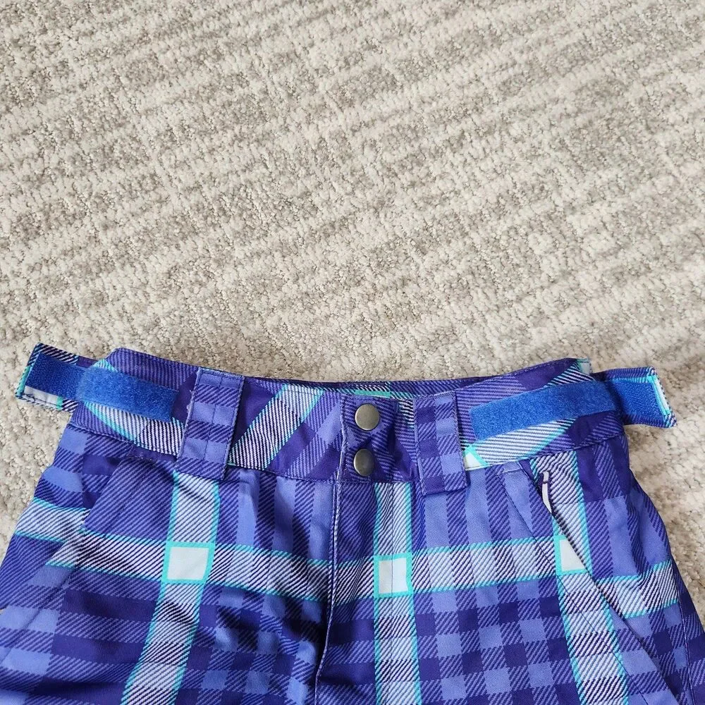 Columbia youth Bugaboo snow ski pants purple plaid size S/8 - Picture 8 of 12